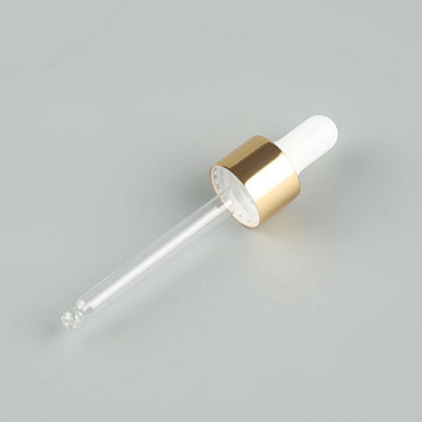 капельница небольшого золота капельницы 18/410 эфирного масла стеклянного сияющего алюминиевая