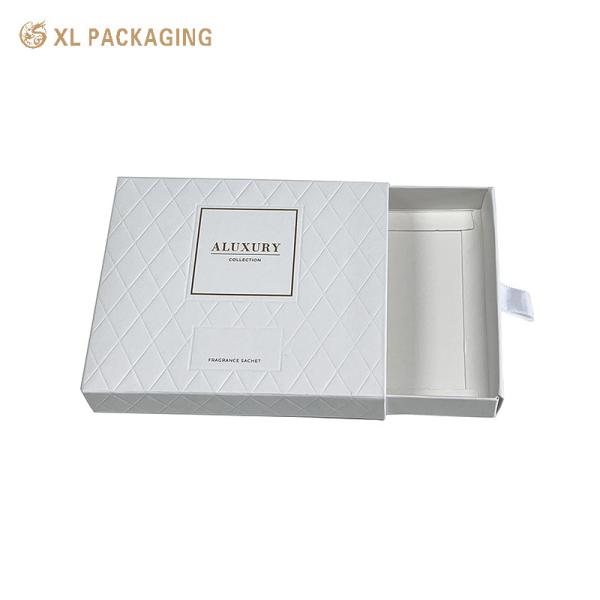 Fábrica de Embalagens Personalizadas XL Caixas de Luxo Personalizadas Papel Kraft Dobrável Caixa de Perfume Gaveta Branca Embalagem de Papel de Fragrância Com Alça