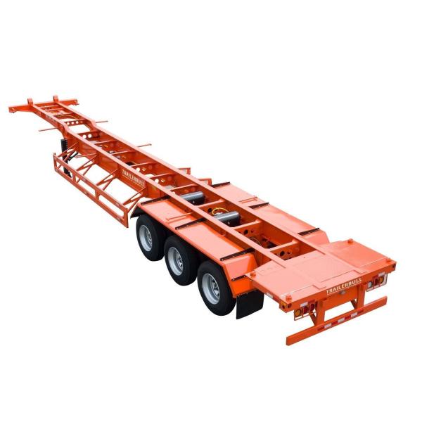                    40FT ISO Straight Skeleton Truck Trailers with 3 Axles for Heavy Duty Container Transit             