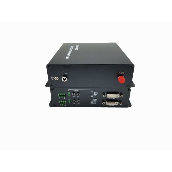 2channel 20km Audio Video DVI Fiber Optical Media Converter Over SFP Connector , 1080p@60Hz