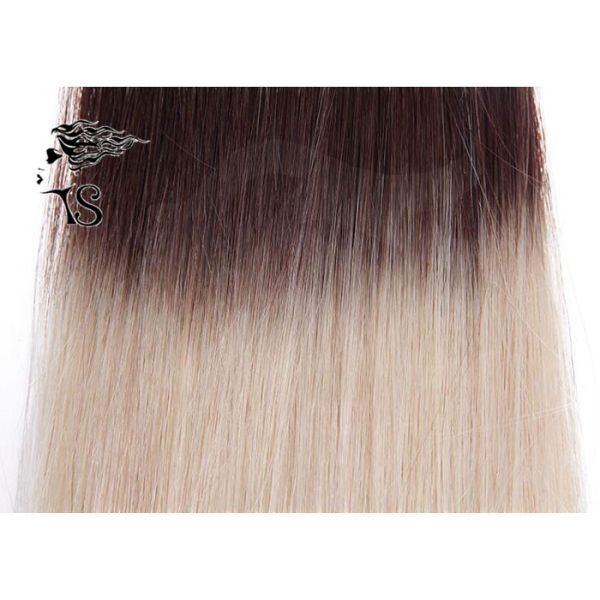 Brown Blonde Tape In Human Hair Extensions Ombre Mongolian Remy Human Hair