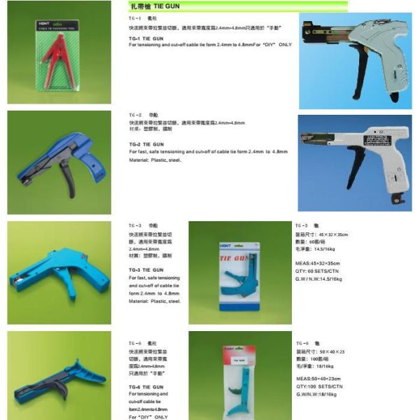 Nylon cable tie gun