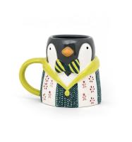 3D Animal Pinguim em forma de cerâmica canecas de leite de porcelana presente de Natal com pintura à mão