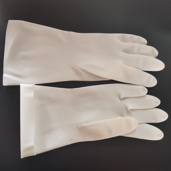 Unflock Lining Nitrile Washing Up Gloves 32CM 15Mil Chemical Resistant Gloves Nitrile