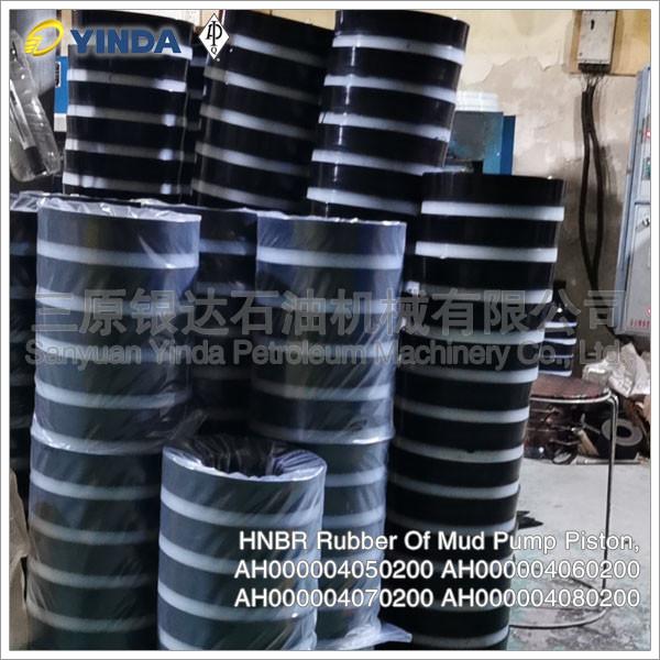 HNBR Rubber Mud Pump Piston AH000004080200 With Forged Steel 45# 40 Cr