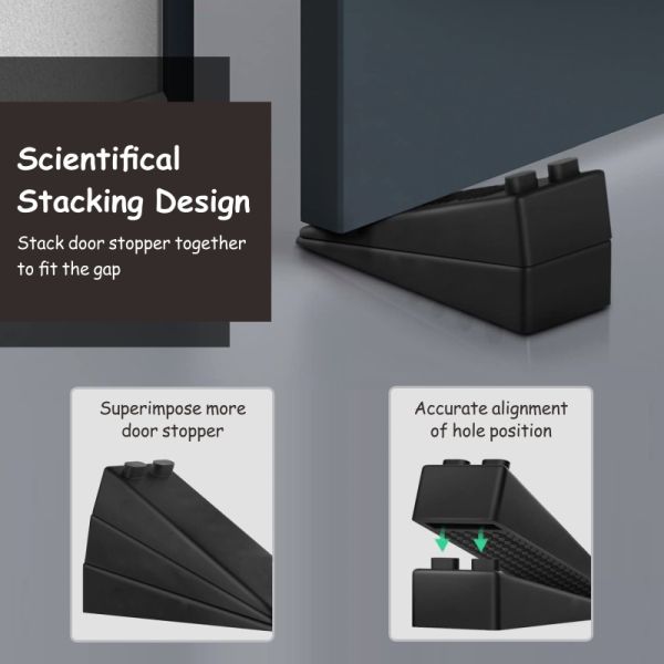 OEM Nonslip PVC Plastic Door Wedge 88x40x19mm Dark Grey Color