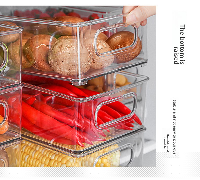 Hot Selling Modern Design Plastic Kitchen Drawer Refrigerator Organizer Food Storage Container with Handle