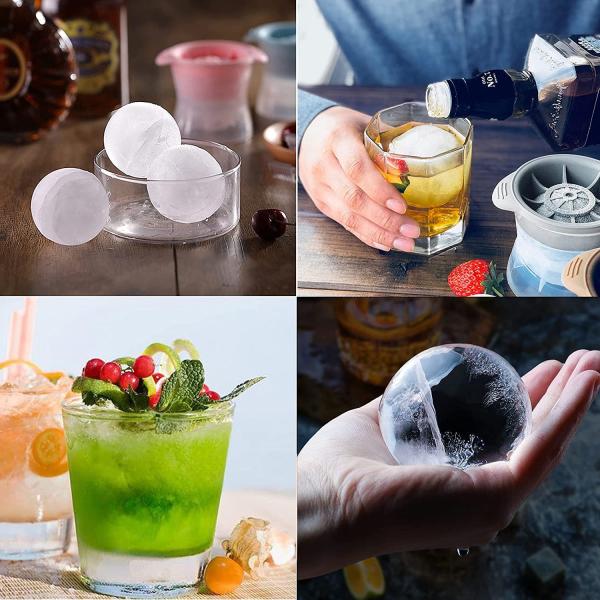 Prensa de congelador de silicone Esfera fabricante de bolas de gelo Molde grande redondo para uísque uísque coquetel bebidas bolas de gelo
