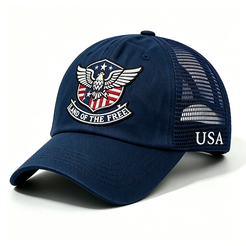 Trucker Snapback Trucker Cap Customize Eyelets Adjustable Mesh Back Hat Perfect for Outdoor Activities Casual Wear and Events