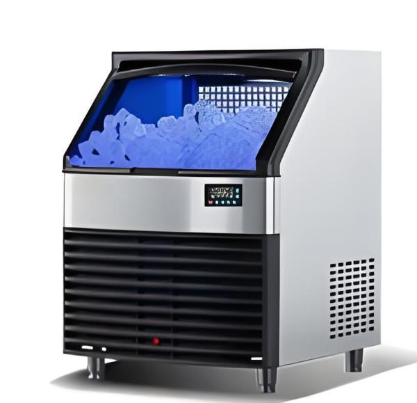 110kg commercial fully automatic small ice maker for business use, large-capacity square ice cubes, large ice maker for bars.
