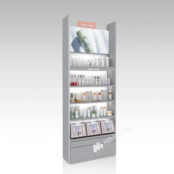 YHeS-P2 Price Tag Holder Skincare Display Cabinet with Milk White LED Tube