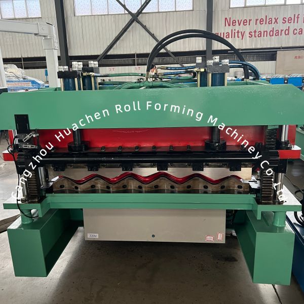16 Stations Aluminum Roof Glazed Tile Roll Forming Machine with 1220mm Width and Chain Drive