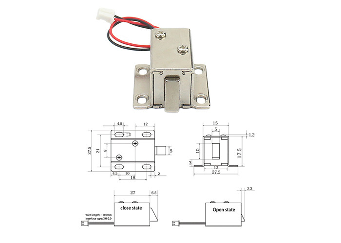 Небольшой соленоид открытой рамки замка 4mm шкафа DC 12V электромагнитный для окна