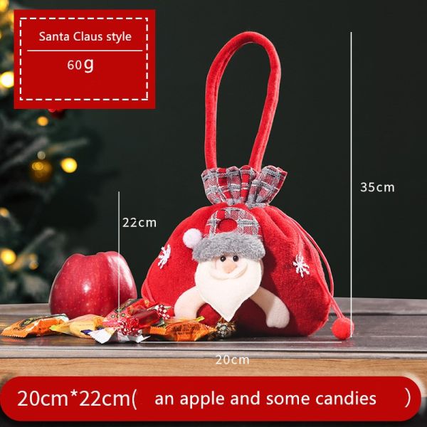 In-stock New Gift Christmas Decorative Small Gift Bag Christmas Apple Bag Candy Bag