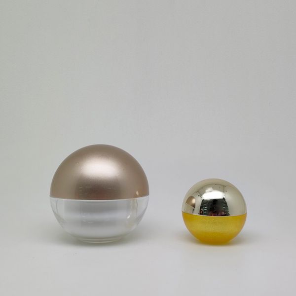 5g/25g/50g/80g Double Layers Round Ball-Shaped Plastic Cream Jar Skincare and Beauty Products