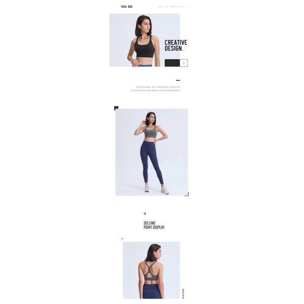 Women Cross Back Energy Bra Skin Friendly Yoga Sports Bras 220gsm