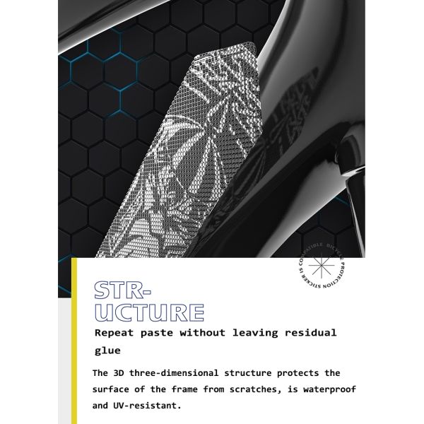 PVC Bike Stickers for Anti-slip MTB Frame Protection and Customized Road Bike Design