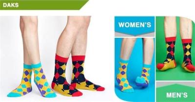 Fashion british style colorful check patterned design cosy casual cotton hosiery for men