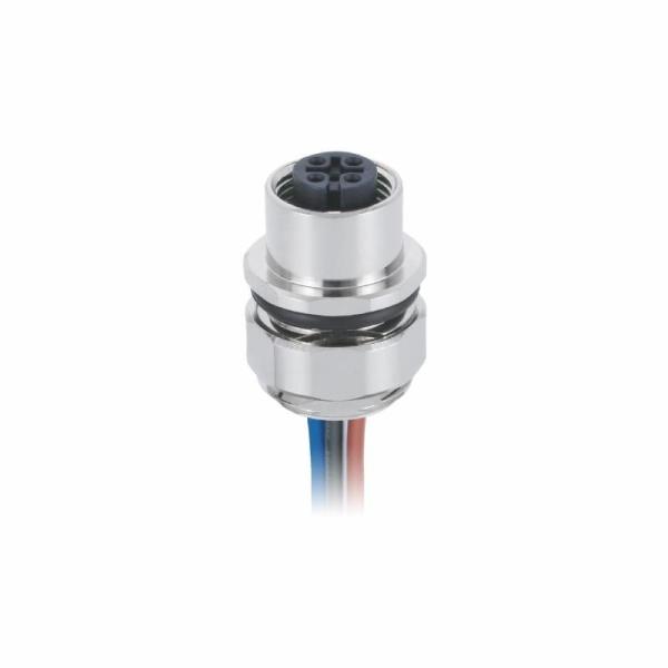 3 code femelle du connecteur A de bâti de panneau de Pin M12 pour des applications d'automation