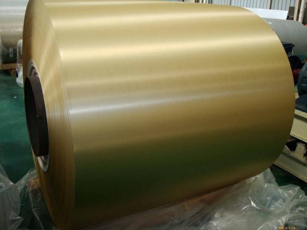 Brush Finish Gold Color Coated Aluminum Coil With High Corrosion Resistance
