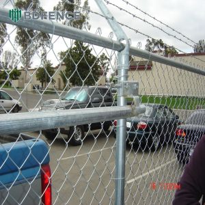 9 Gauge Galvanized Diamond Wire Mesh/PVC Plastic Vinyl Cyclone Chain Link Fence for Highway Railway Temporary