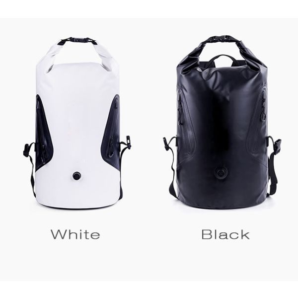 45L Black Heavy Duty Roll Top 500D PVC Waterproof Backpack