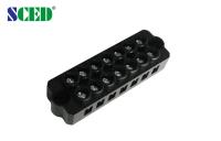 Alimentación terminal del negro 7.40m m 300V 20A 7P del conector del soporte del panel a través del terminal