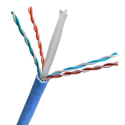 PVC Insulation Cat6a Lan Cable 500Mhz TIA568 C.2 Copper CCA Conductor Blue