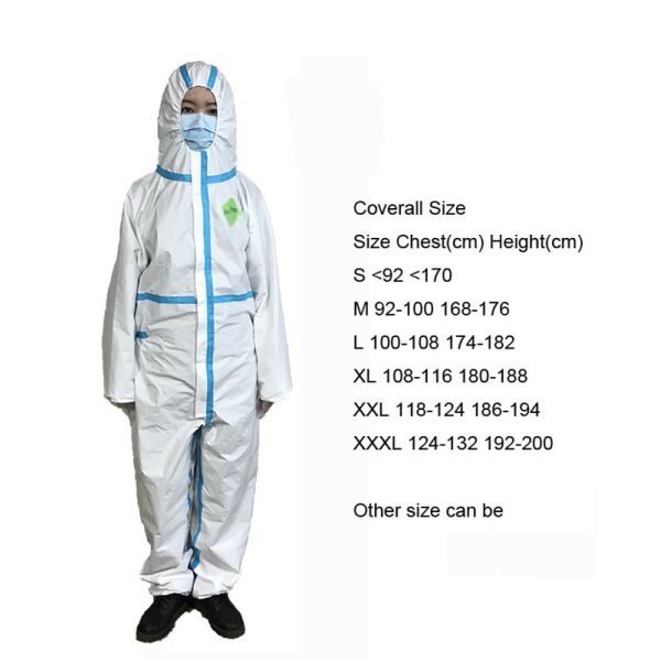 Full Body Disposable Protective Suit Breathable Hooded Conjoined Style
