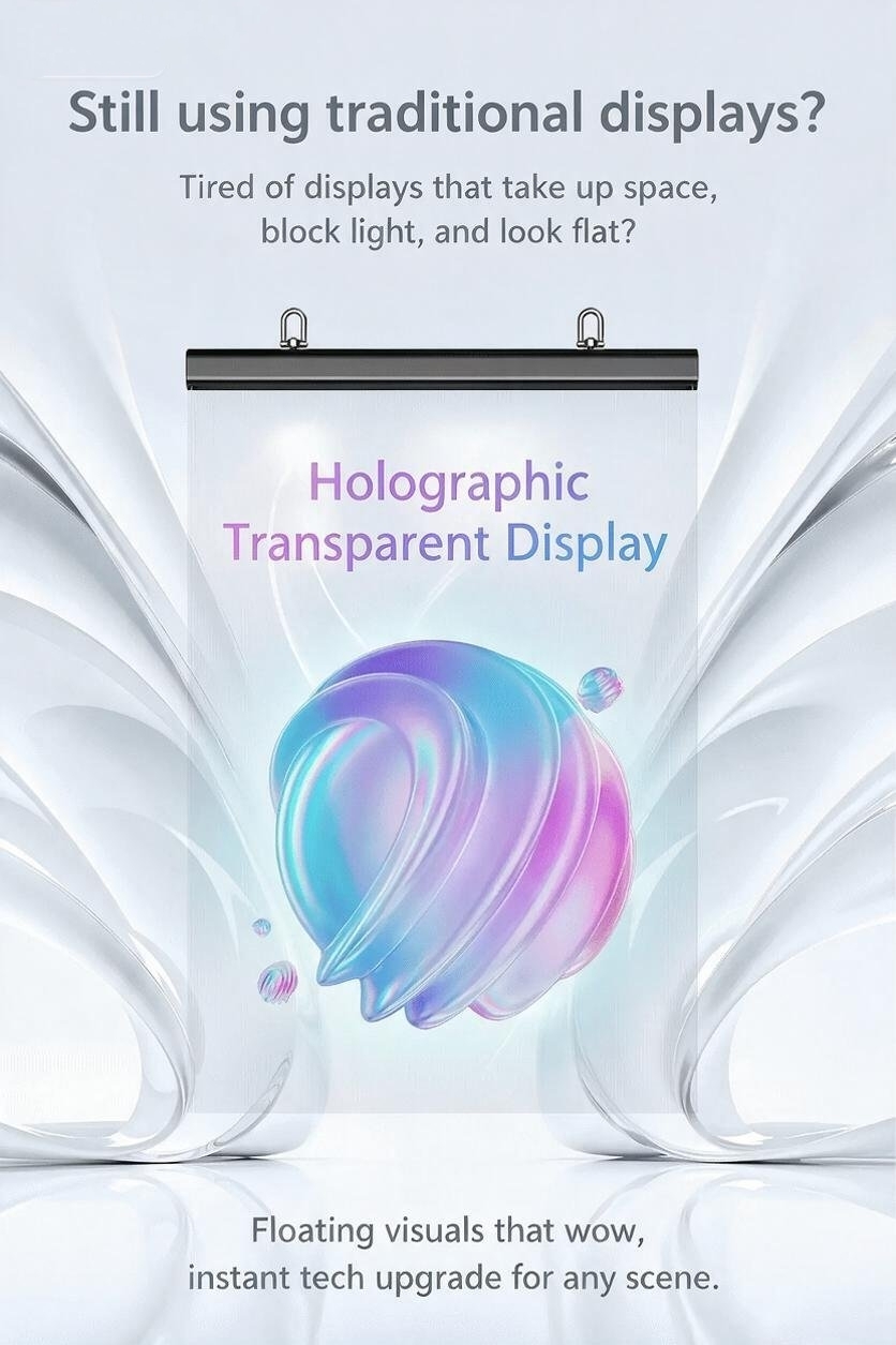 2mm 4mm Holographic Transparent Screen Achieving Naked Eye 3D Levitation Images