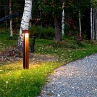 Lâmpadas de jardim rústicas vermelhas Corten Lâmpadas exteriores de aço Caixa Lâmpada exteriores de metal 10Watt