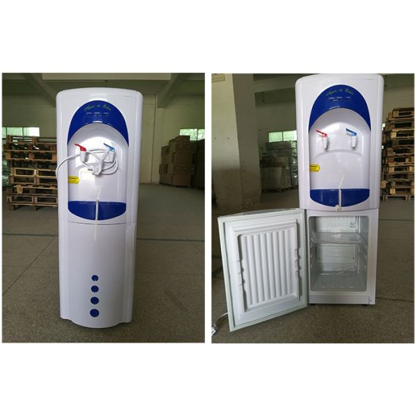 16LD-C/HL Electric Cooling Hot and Cold Water Dispenser for home White and Blue with 16 liter Storage Cabinet