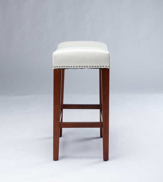 tabourets en cuir de cuisine de 10kgs Gray Leather Counter Height Stools/H66.5cm