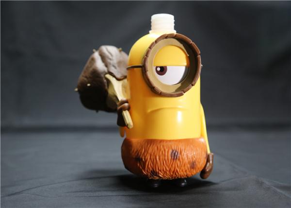 Hawail Style Minions Cartoon Shampoo Bottle With Cute Weapon Yellow / Brown Color