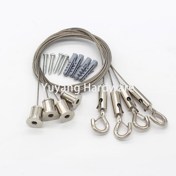 Most Popular Copper Wire Rope Clip Suspension Kit Light Hanging Wall Frame Hanging Kit OEM Customizable