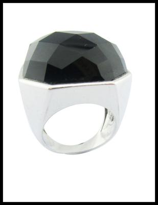 925 Silver White Black Agate Rings For Women Sterling Silver Thumb Rings Unique Sterling Silver Rings