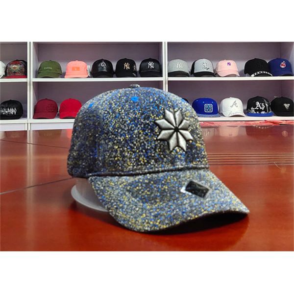 Ткань яркого блеска картины цветка ТУЗА вышила крышке брим кривой бейсбола потока металла бейсбольных кепок