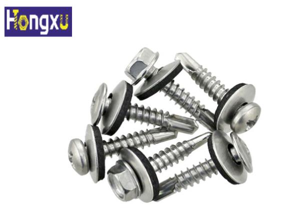 EPDM Stainless Steel Flat Washers Galvanized Black Color For Self Drilling Screw