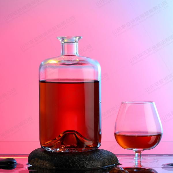 Tamanho personalizado Aceita-se garrafa de embalagem de álcool de vidro de alta pedra para vodka gin uísque