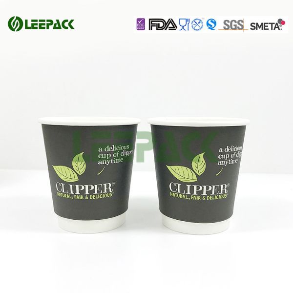 8oz 10oz Double Wall Paper Cups For Coffee Can Customized Logo /Pattern wholesale