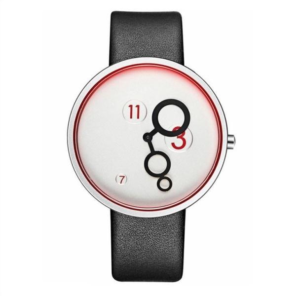 220mm Strap Women Quartz Watch PU Nubuck Leather Mineral Tempered Glass