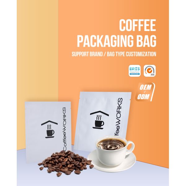 250g 500g 1kg Plastic Zipper Pouch Coffee Bean Packaging Food Ziplock Packaging Bag