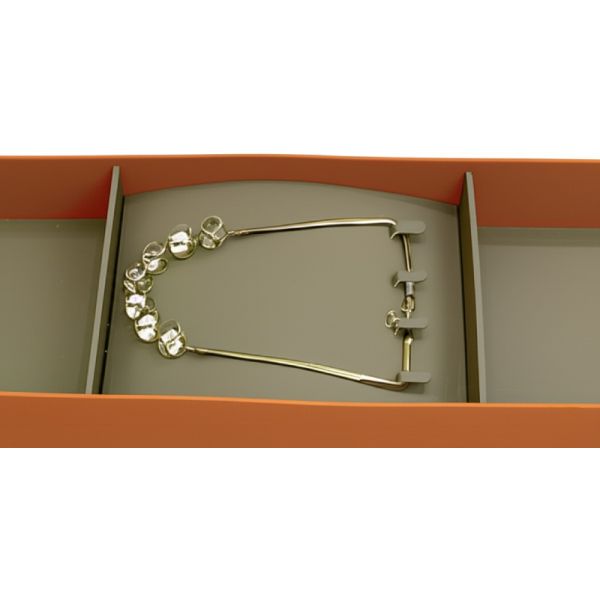 MJmhd YG-FGJ05 Modular Jewelry Drawer Organizer Tray, 460x155x50mm Aluminum Wardrobe Storage Box with Necklace Hooks, Handmade for Dresser & Closet (Red/Brown)