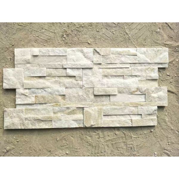 Courtyard Pure White Natural Split Quartzite Stone Veneer