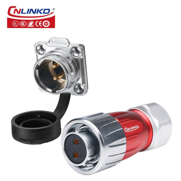CNLINKO Waterproof 2 Pole Plug Socket Male and Female 2pin 12 Volt Pin Female Wire Plug Adapter Connector
