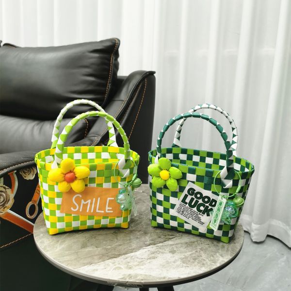 Colorful Kids Mini Shopping Storage Toy Basket Folding Portable Customized Handbag