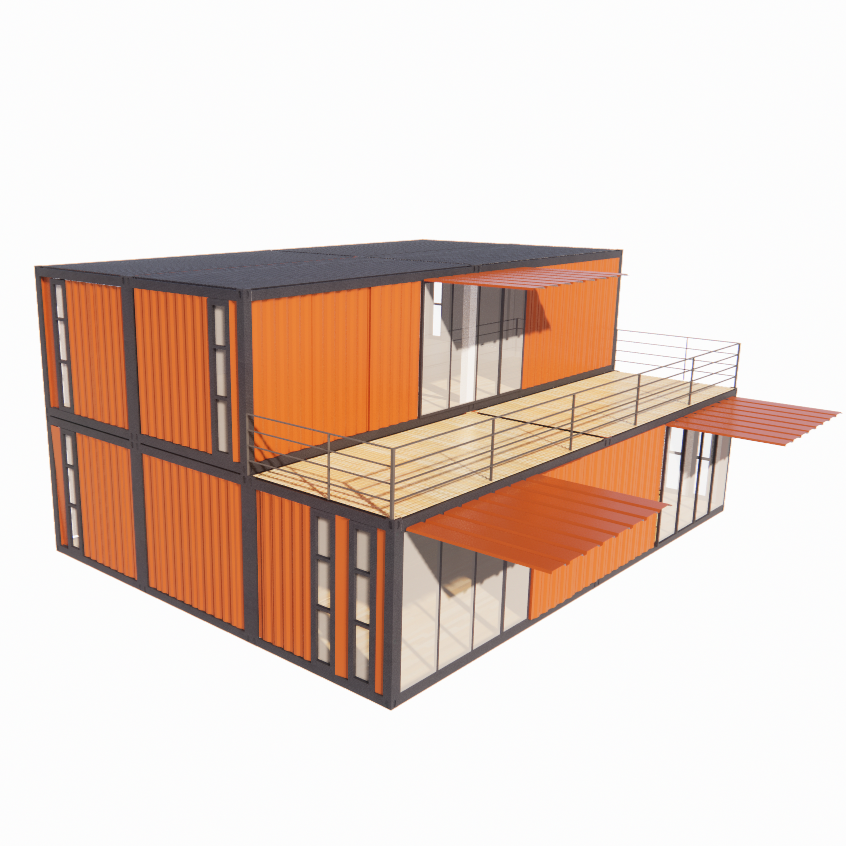 Aluminum Alloy Windows and 50/75/100mm Wave Sandwich Panel Luxury Prefabricated Houses with Toilet