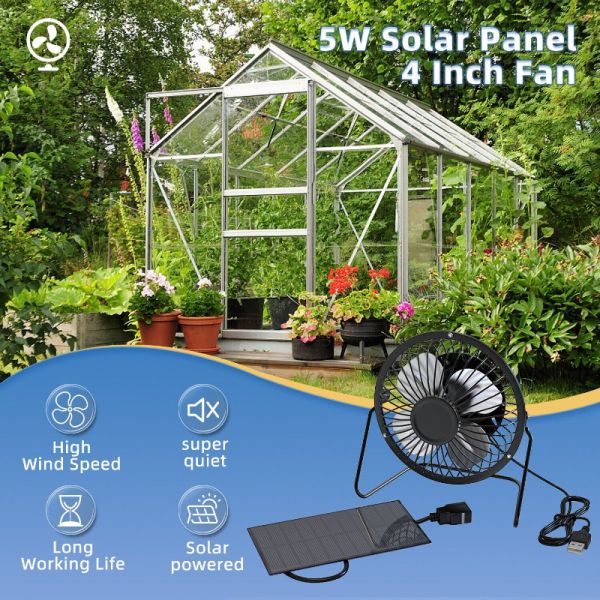 Solar Panel Powered Fan Mini Ventilator Exhaust Fan Greenhouse Motorhome House Solar Dc Ceiling Fan
