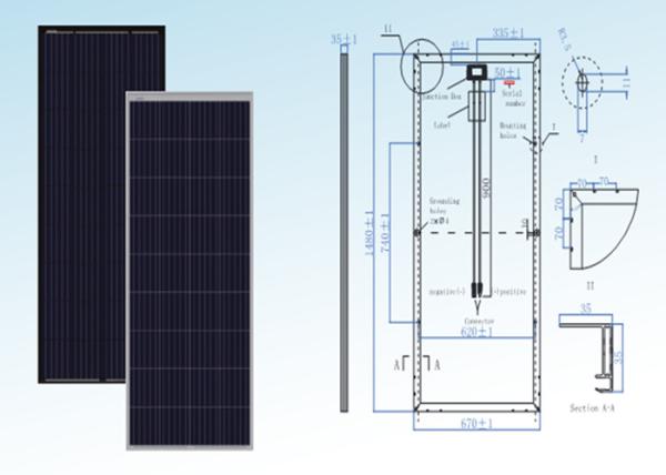 MC4 Compatible White Backsheet 3.2mm Tempered Glass Solar PV Panel IP65