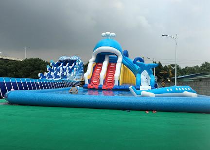 Animal Inflatable Theme Park , Blow Up Water Park Playground PVC Tarpaulin